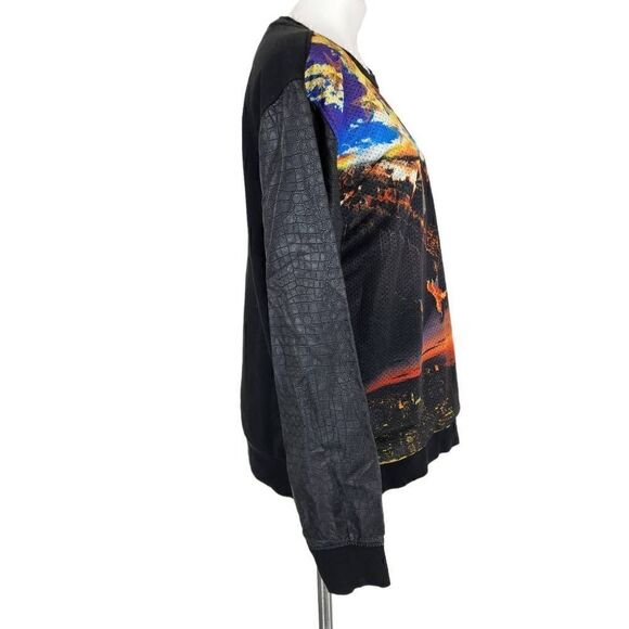 Vintage Royal Army Eagle City print croc long sleeve top Size XL - Picture 5 of 9